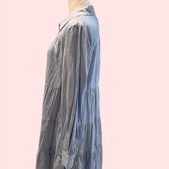 Eliza J NWT Long Sleeve Tiered Shirtdress size 10 - Picture 3 of 9